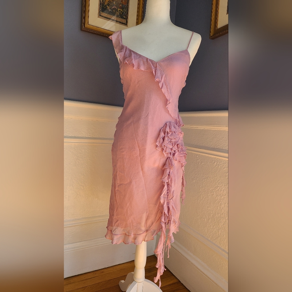 BCBGMAXAZRIA Vintage Y2K silk cocktail dress